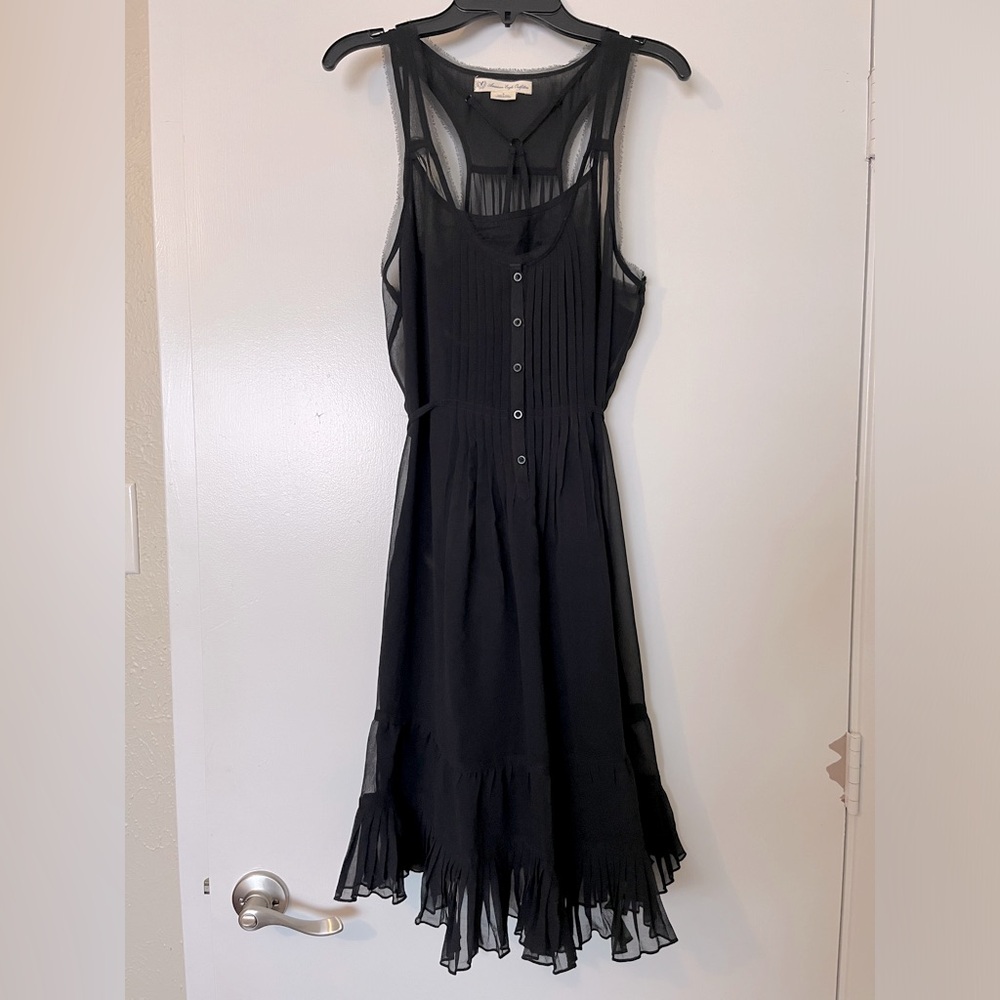 Black Halter Sheer Multi Layer Dress
